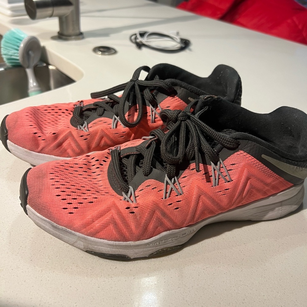 Coral and Black Nike Tennis Shoes
